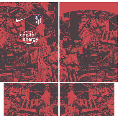 Arte Vetor Camisa  Atlético Madrid Pré-Jogo 22-23