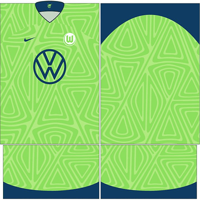 Arte Vetor Camisa Wolfsburg Local 2022-2023