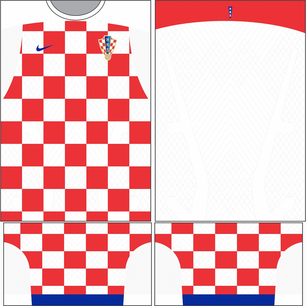 Arte Vetor Camisa Croácia Local 2022-2023