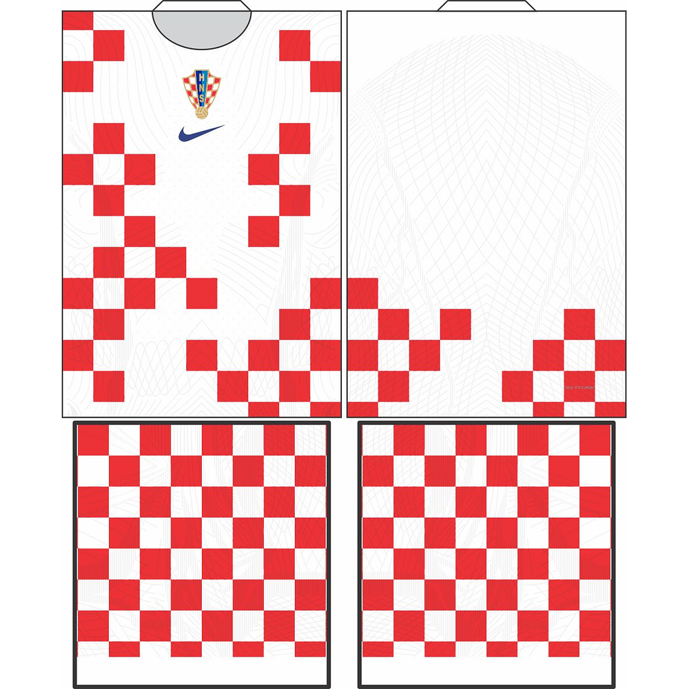 Arte Vetor Camisa Croácia Local 2022-23