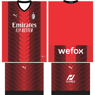 Arte Vetor Camisa AC Milan Local 2023-2024