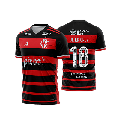 Arte Vetor Camisa Flamengo Titular 2024-25 + Fonte 2024