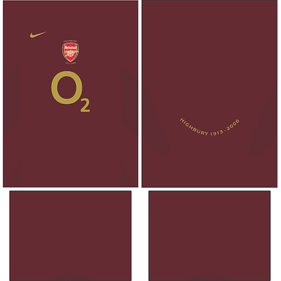 Arte Vetor Camisa Arsenal Local 2005-2006