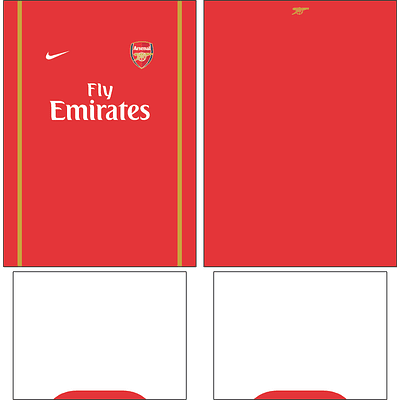 Arte Vetor Camisa Arsenal Local 2006-2007