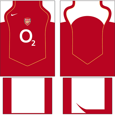 Arte Vetor Camisa Arsenal Local 2004-2005