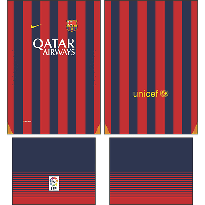 Arte Vetor Camisa Barcelona Local 2013-2014