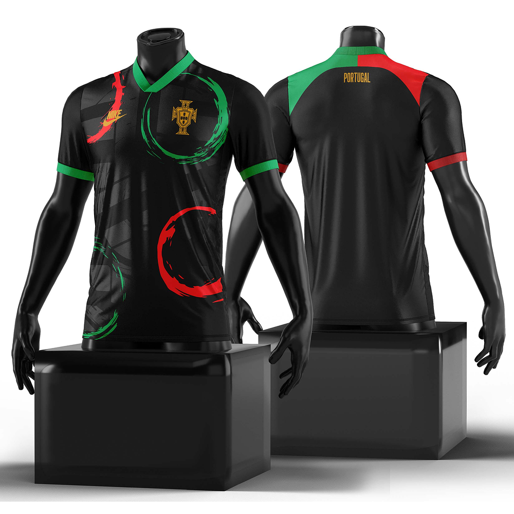 Arte Vetor Camisa Portugal Conceito 2024