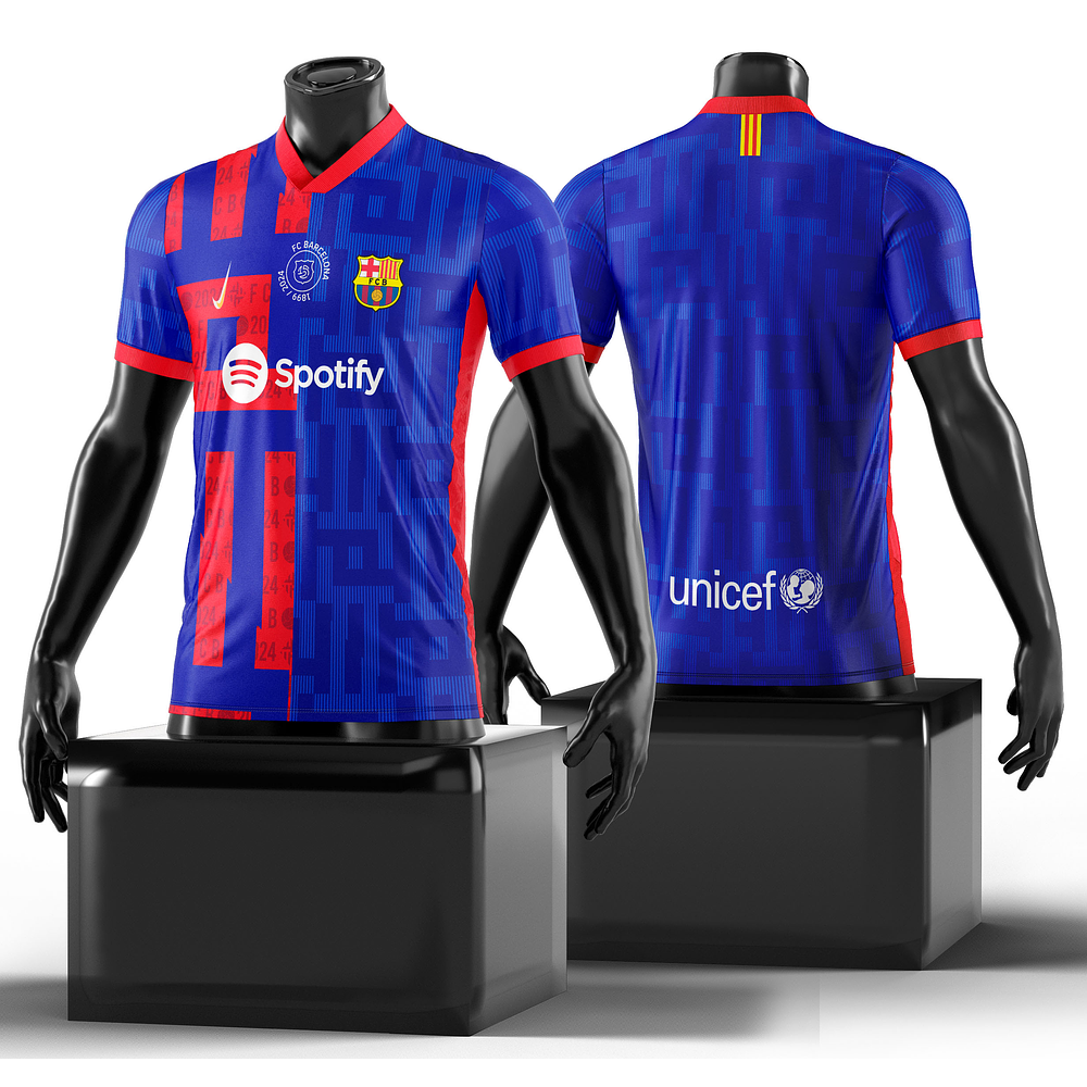 Arte Vetor Camisa Barcelona 2024-25 Fantasia