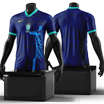 Arte Vetor Camisa Brasil Conceito azul 2024