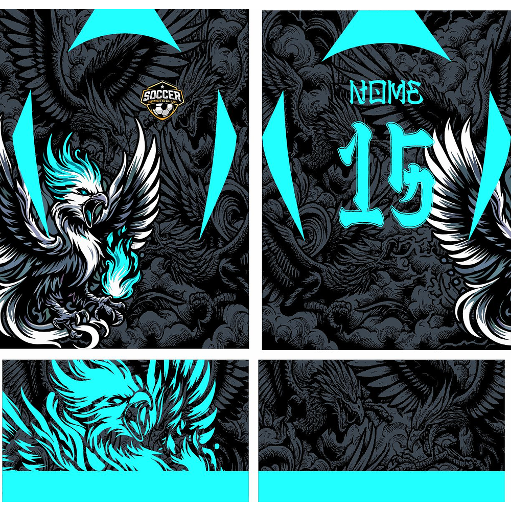 Arte Vetor Camisa fenix assustadora fogo Mod-185