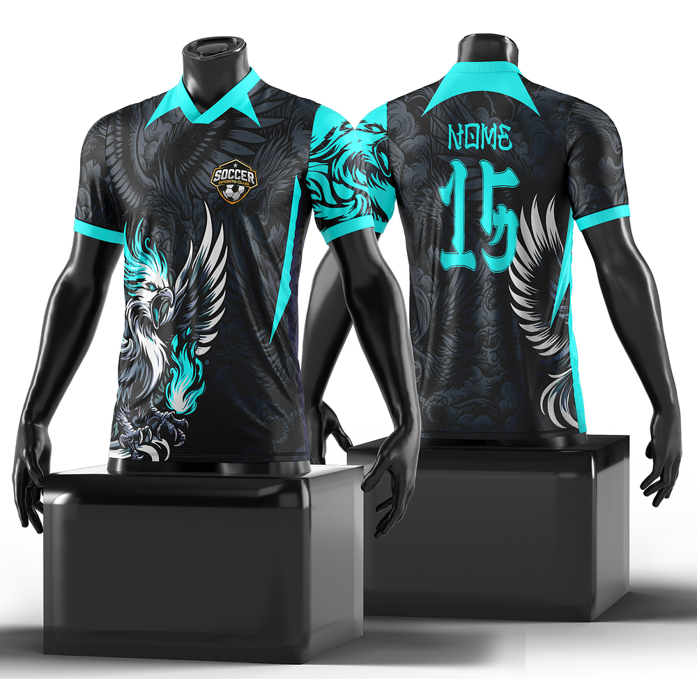 Arte Vetor Camisa fenix assustadora fogo Mod-185