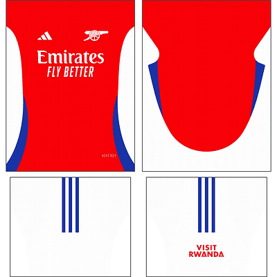 Arte Vetor Camisa Arsenal Local 2024-2025
