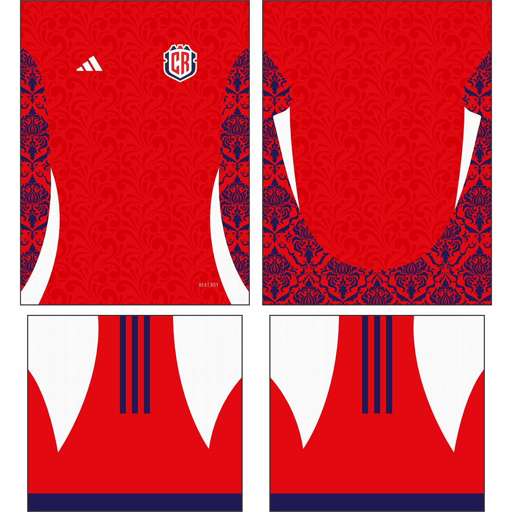 Arte Vetor Camisa Costa Rica Conceito floral 2024