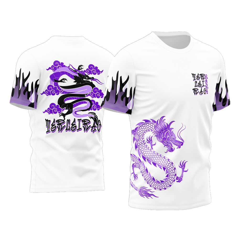 Arte Vetor Camisa Terceirão Roxo Dragão Chinês Mod-152