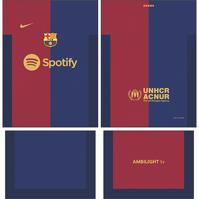 Arte Vetor Camisa Barcelona Local 2024-2025