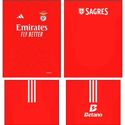 Arte Vetor Camisa Benfica Local 2024-2025