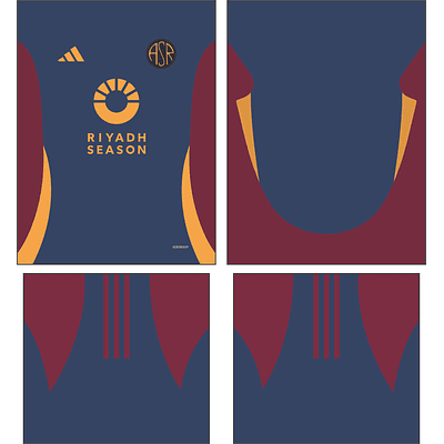 Arte Vetor Camisa As Roma Alternativa 2024-2025