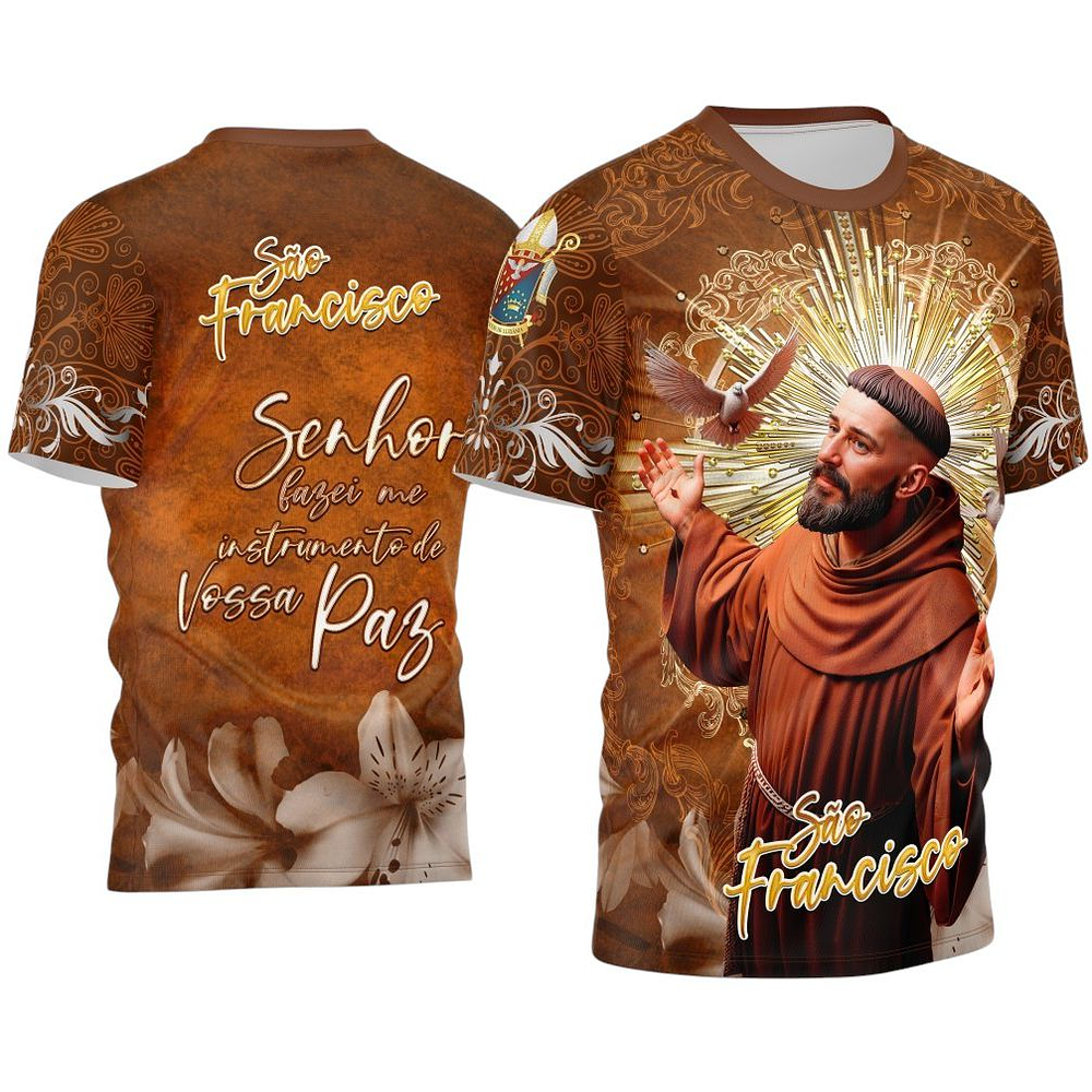 Arte Vetor Camisa São Francisco de Assis