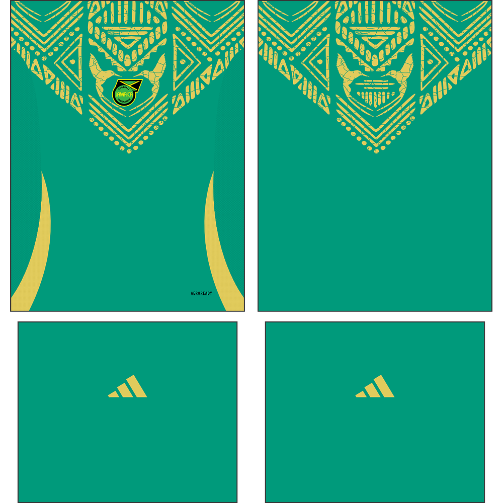 Arte Vetor Camisa Jamaica Pre-Jogo 2024-2025