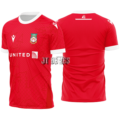 Arte Vetor Camisa Wrexham Local 2024-2025