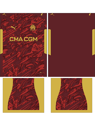 Arte Vetor Camisa Olympique Marsella goleiro 2025-2026