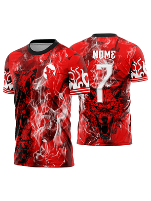 Arte Vetor Camisa Interclasse cabeças lobos Mod-842