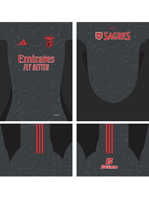 Arte Vetor Camisa Benfica Reserva 2024-25