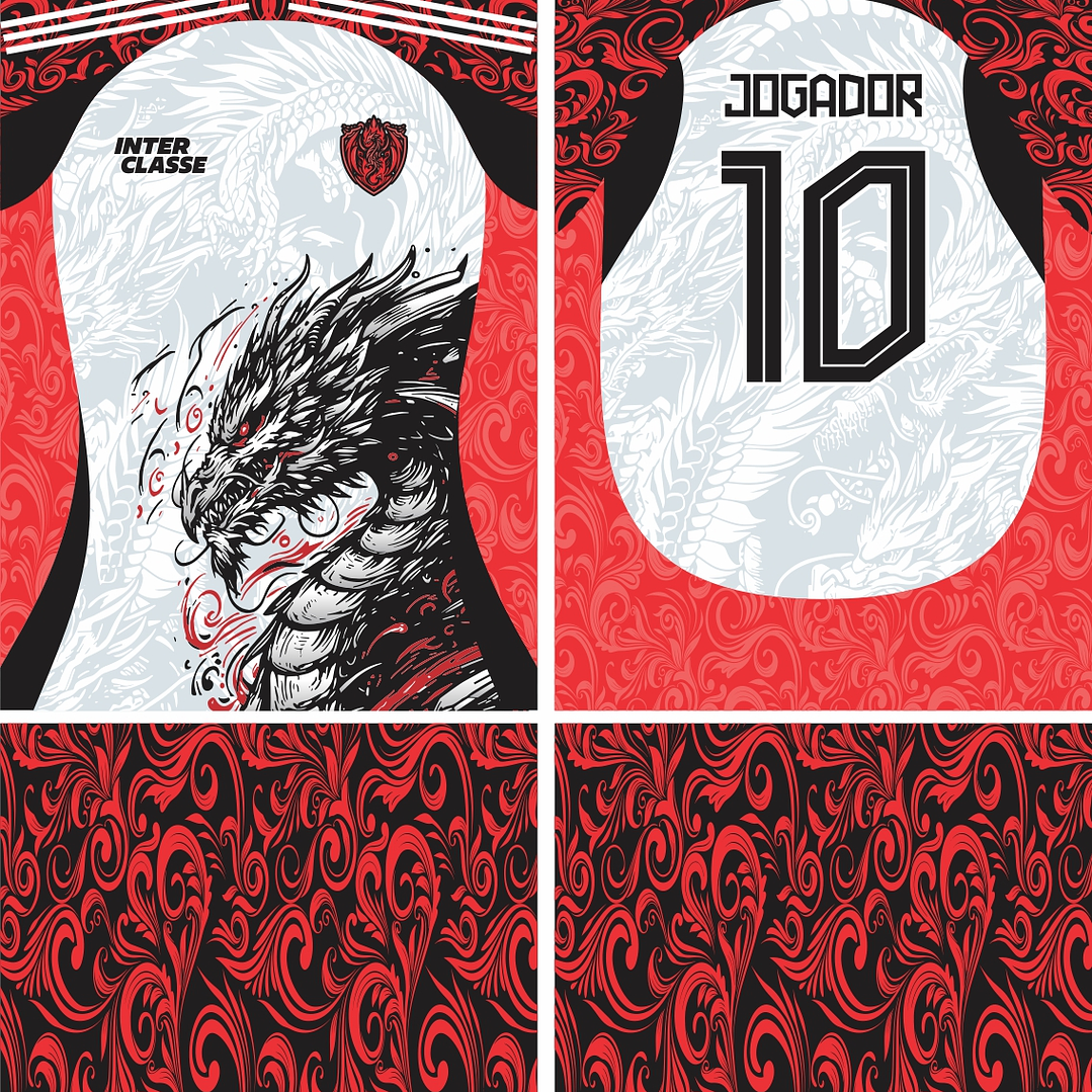 Arte Vetor Camisa Interclasse dragão Mod-851 2