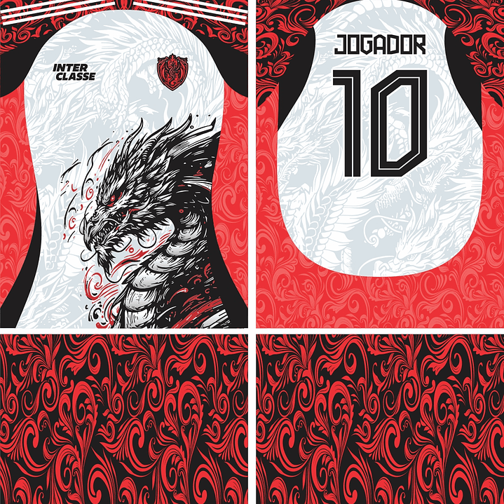 Arte Vetor Camisa Interclasse dragão Mod-851 2