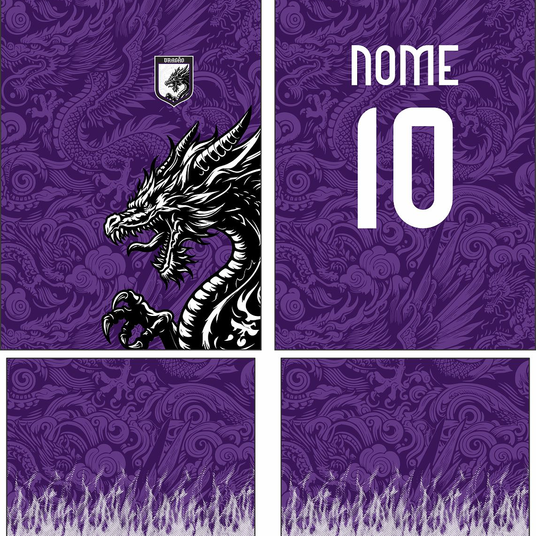 Arte Vetor Camisa Interclasse Dragão Mod-857 2
