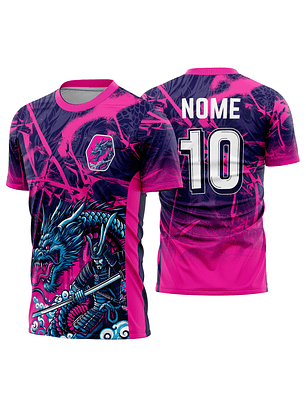 Arte Vetor Camisa Interclasse Dragão samurai Mod-860