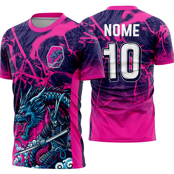 Arte Vetor Camisa Interclasse Dragão samurai Mod-860 1