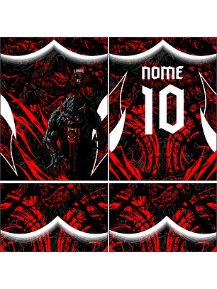 Arte Vetor Camisa Interclasse lobo Mod-861