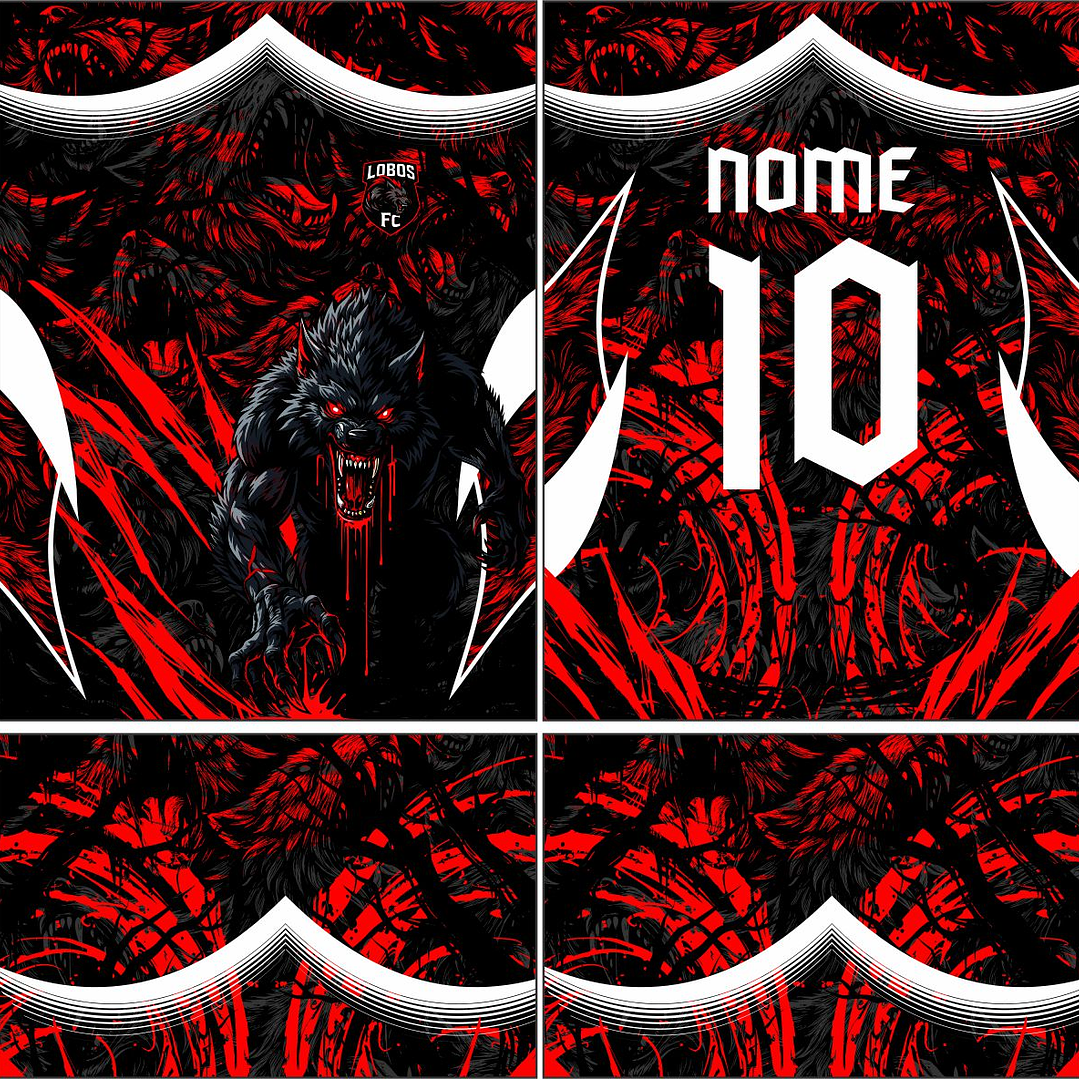 Arte Vetor Camisa Interclasse lobo Mod-861 2