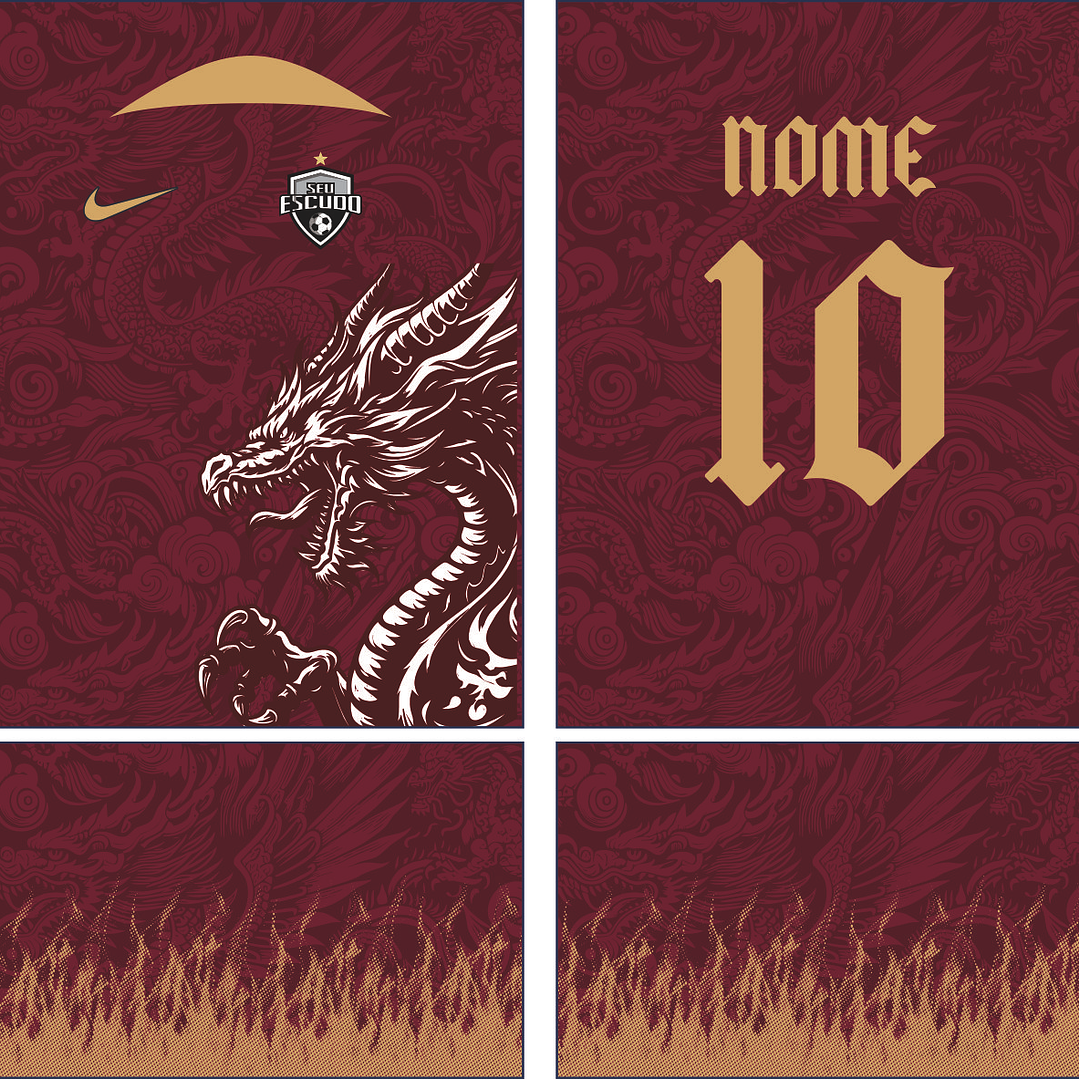 Arte Vetor Camisa Interclasse dragão Mod-864 2