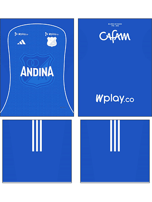 Arte Vetor Camisa Millonarios Local 2026