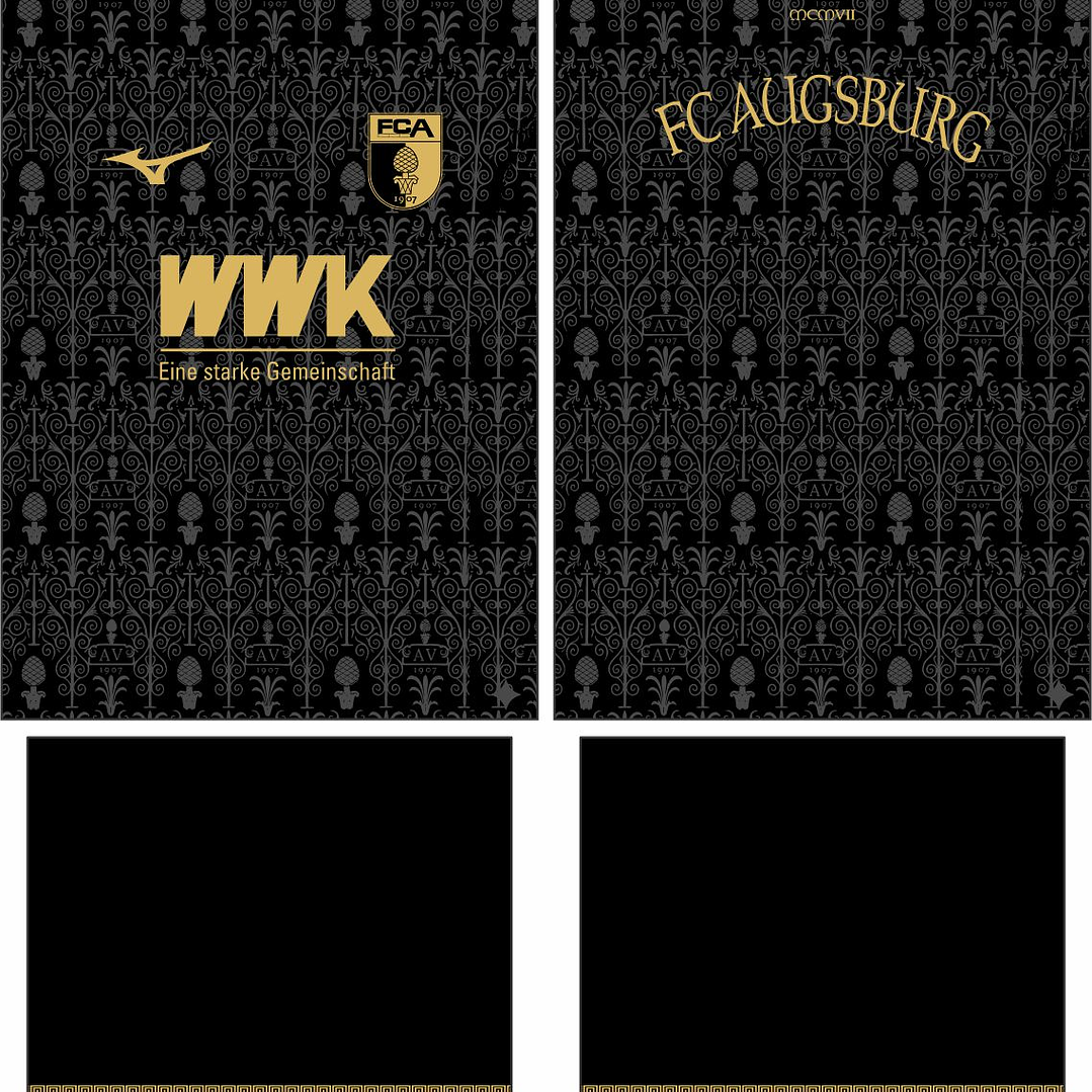 Arte Vetor Camisa FC Augsburg Terceira 2025-2026 2