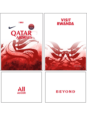 Arte vetor camisa PSG Pre-jogo Chinese New Year 2025-2026