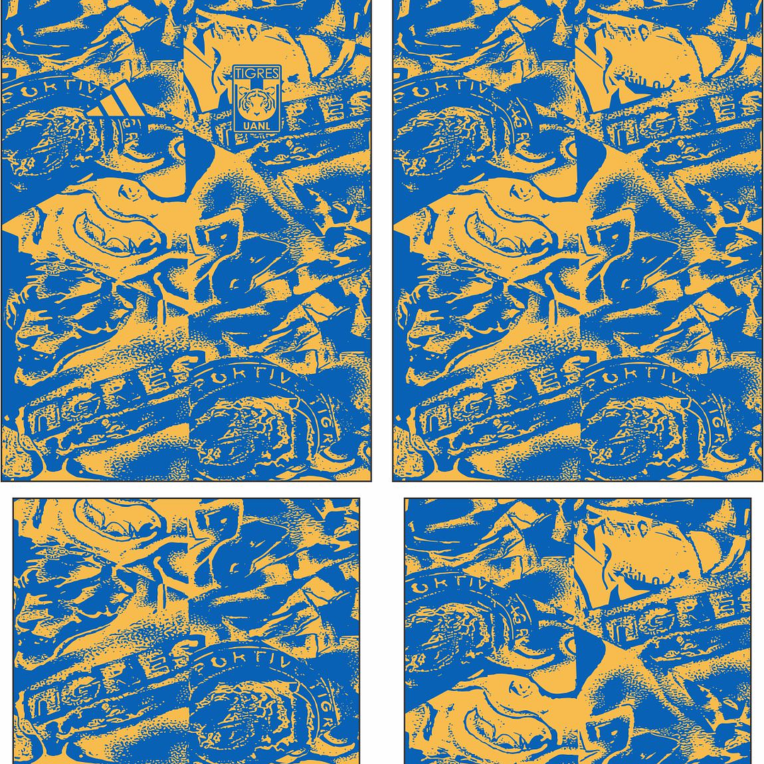 Arte Vetor Camisa Tigres UANL Pre-jogo 2025-2026 2