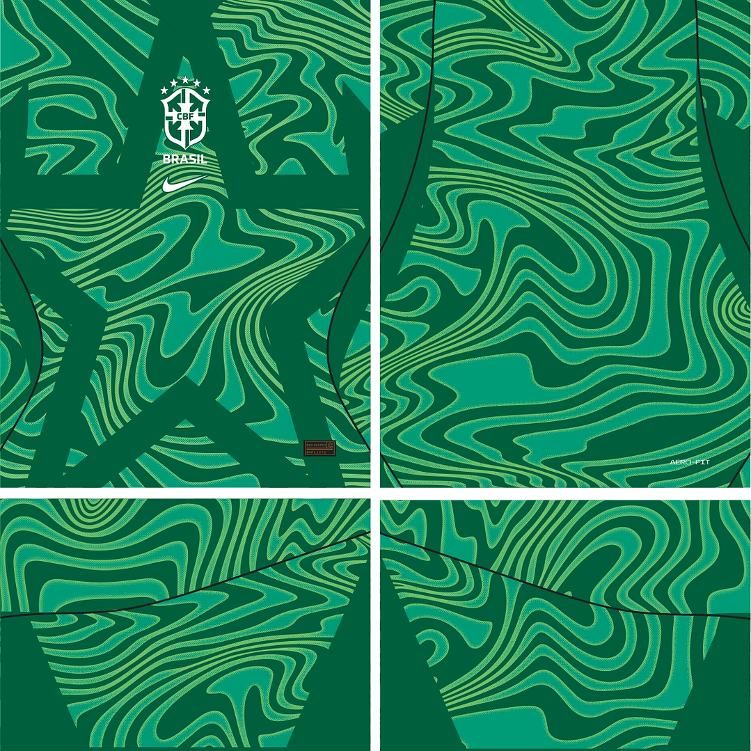 Arte vetor camisa Brasil Goleiro 1 2026 2