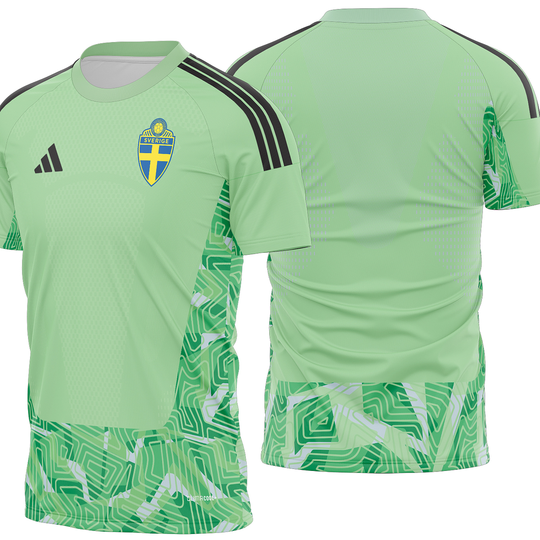 Arte vetor camisa Suecia Goleiro I 2026 1
