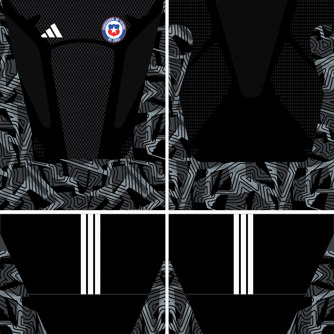 Arte Vetor Camisa Chile Goleiro I 2026 2