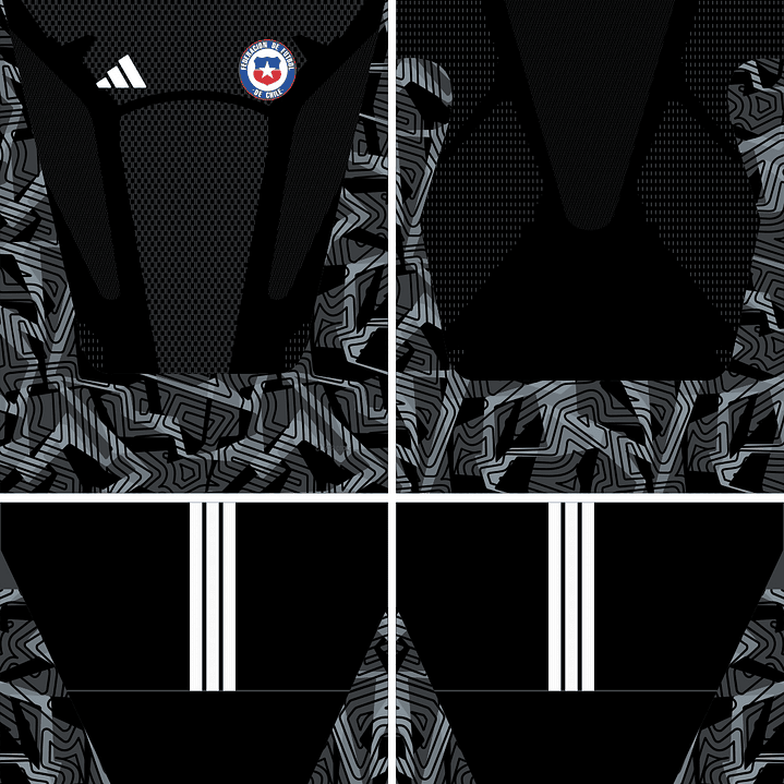 Arte Vetor Camisa Chile Goleiro I 2026 2