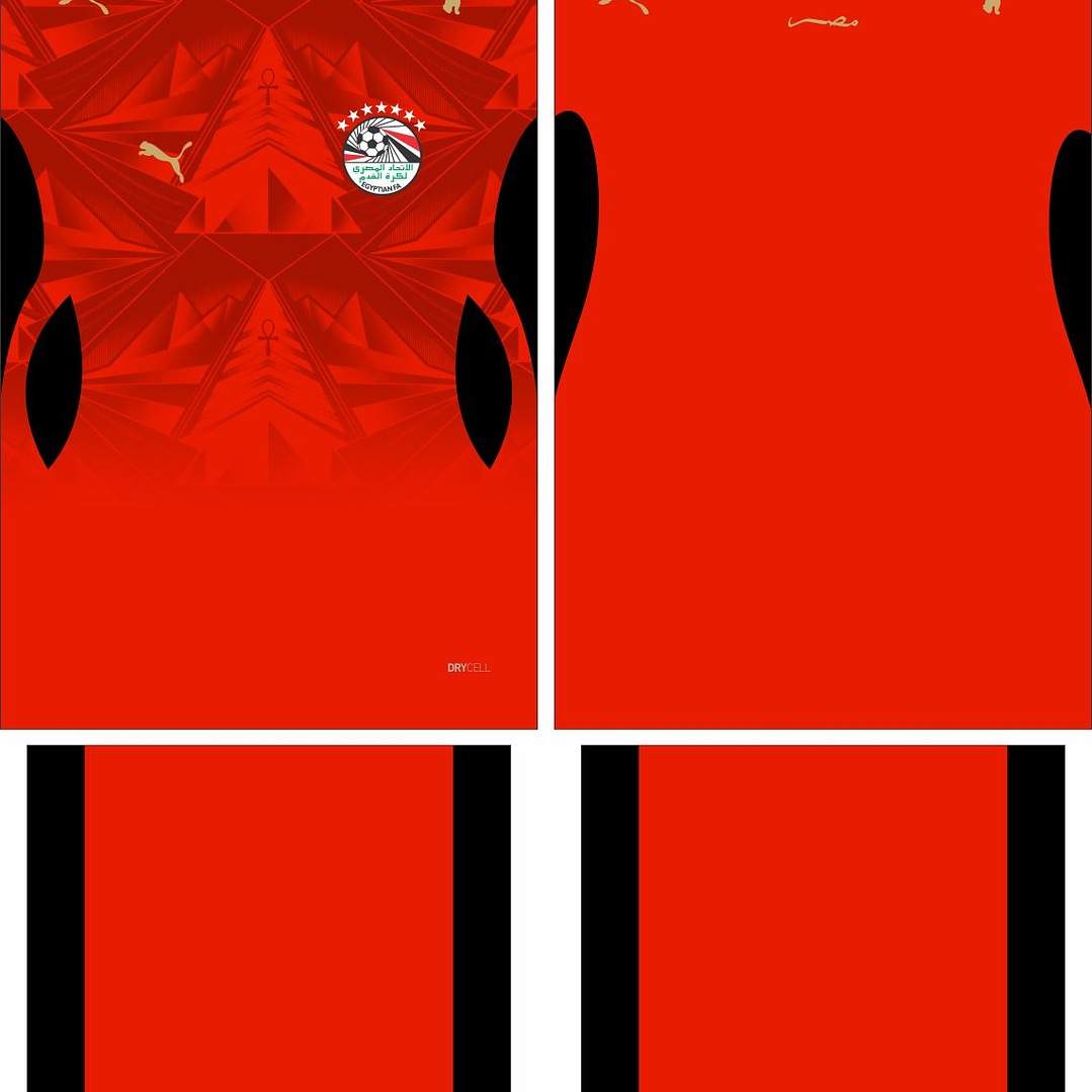 Arte Vetor Camisa Egito Titular 2026 2