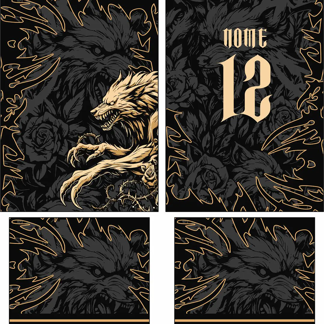 Arte Vetor Camisa Interclasse lobo Mod-901 2