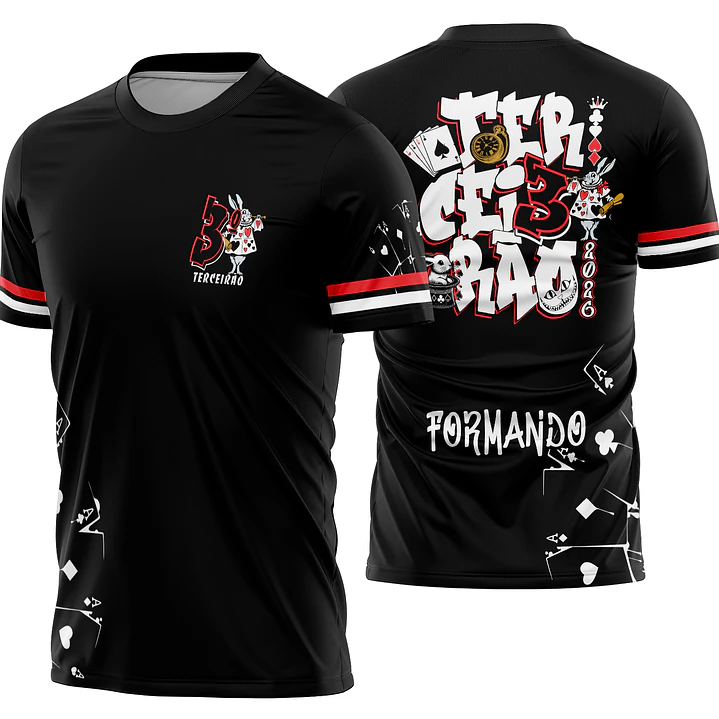 Arte vetor camisa Terceirão Cartas Baralho Mod-347 1