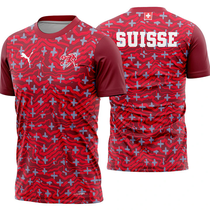 Arte Vetor Camisa Suiça Pre-jogo 2026 1