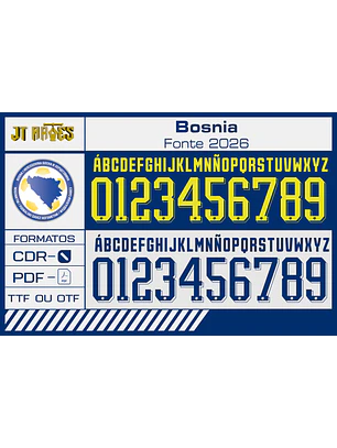 Arte Vetor Camisa Bosnia y Herzegovina World 2026