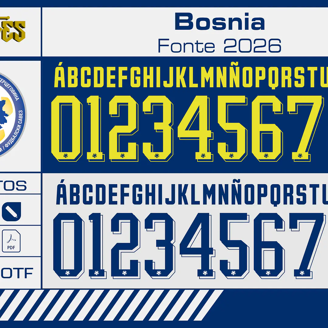 Arte Vetor Camisa Bosnia y Herzegovina World 2026 1