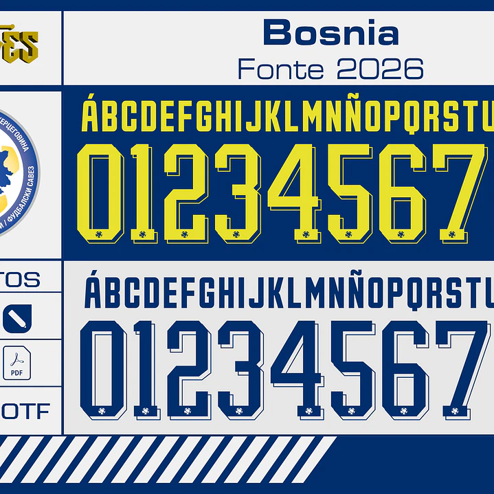 Arte Vetor Camisa Bosnia y Herzegovina World 2026 1